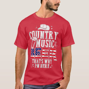 T-shirt Musique country et bières c'est pourquoi je suis i