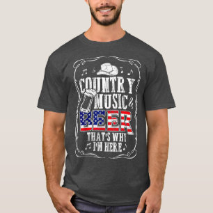 T-shirt Musique country et bières c'est pourquoi je suis i
