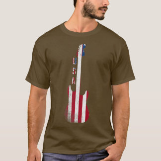 T-shirt Musique country Usa Guitare Vintage Drapeau améric