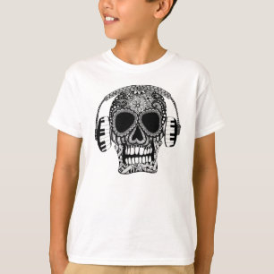 T-shirt Musique crâne avec casque de sucre