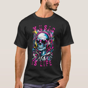 T-shirt Musique crâne colorée