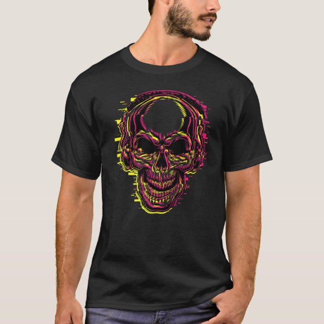T-shirt Musique crâne flou (Devant)