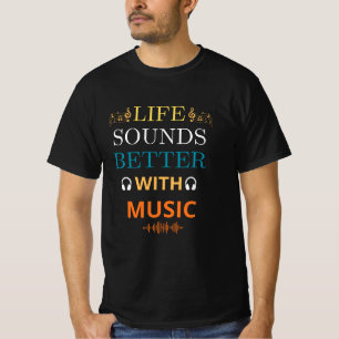 T-Shirt Musique Cute Sans Serif Gras nuit de con