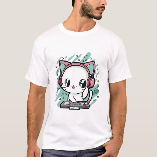 T-shirt musique de chat (Devant)