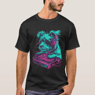 T-shirt Musique de chien DJ Artwork EDM Beatmaker Techno