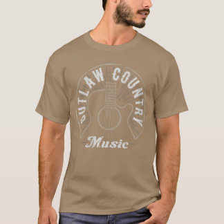 T-shirt Musique de country hors-la-loi féminine Contour de