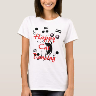 T-shirt Musique de danse musicale de chat d'amusement