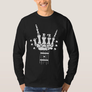 T-shirt Musique de guitare à main squelette