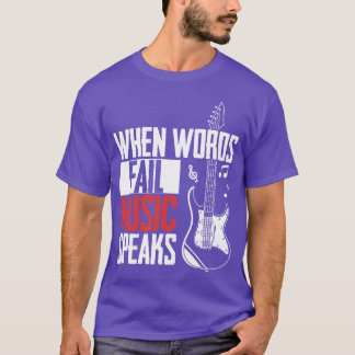 T-shirt Musique de guitare Amour quand les mots échouent M
