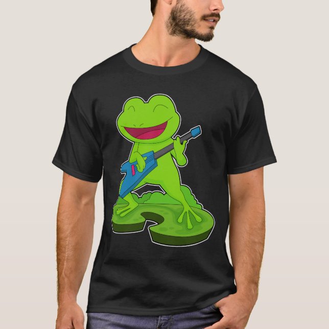 T-shirt Musique de guitare musicale de grenouille (Devant)