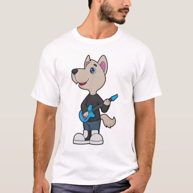 T-shirt Musique de guitare musicienne de chien (Devant)