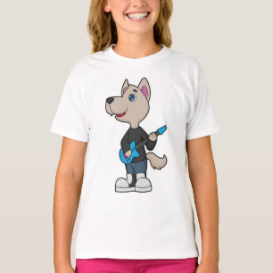 T-shirt Musique de guitare musicienne de chien