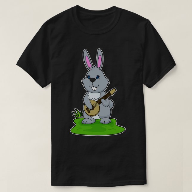 T-shirt Musique de guitariste lapin (Design devant)