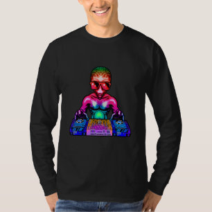 T-shirt Musique de House Techno DJ Alien Rave Psychedeliqu