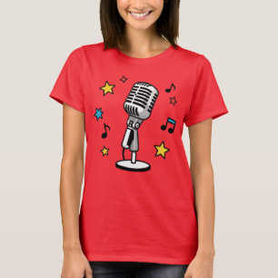 T-shirt Musique de microphone vintage Notes de musique rét