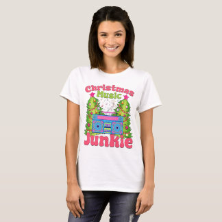 T-shirt Musique de Noël Junkie 80's Retro Cassette Player