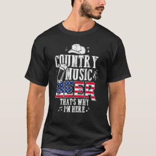 T-shirt Musique De Pays Et Bière C'Est Pourquoi Je Suis Ic