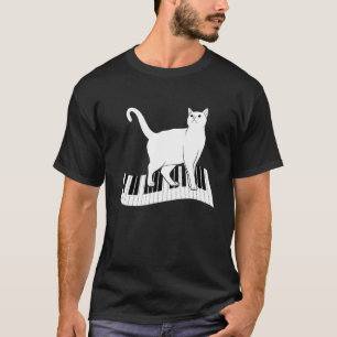 T-shirt Musique de piano de chat drôle pour les joueurs de