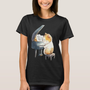 T-shirt Musique de piano drôle chat hommes femmes enfants