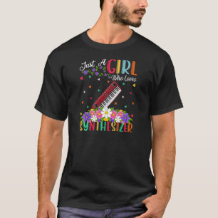 T-shirt Musique de Synthétiseur Juste Une Fille Qui Aime L