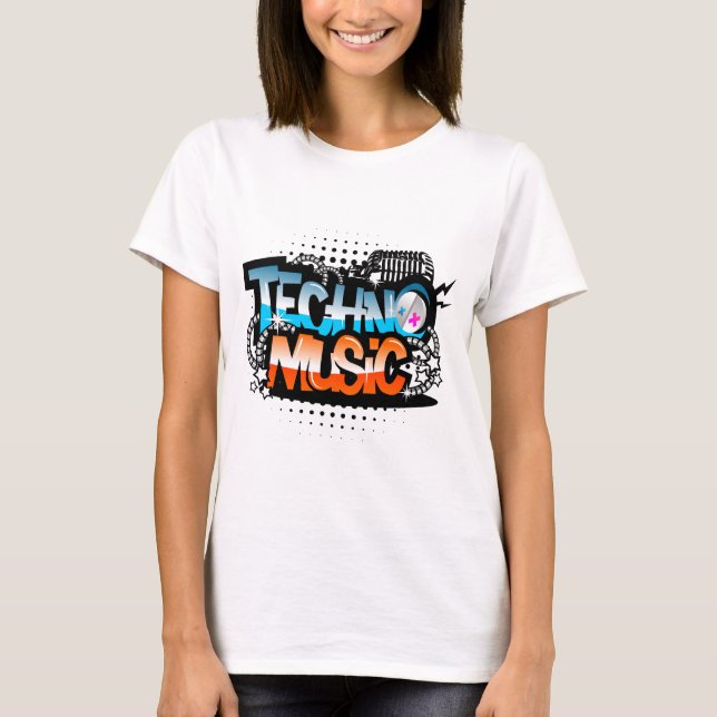 T-shirt Musique de techno (Devant)