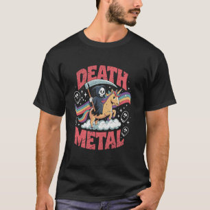 T-shirt musique Death Metal Faucheuse licorne arc-en-ciel