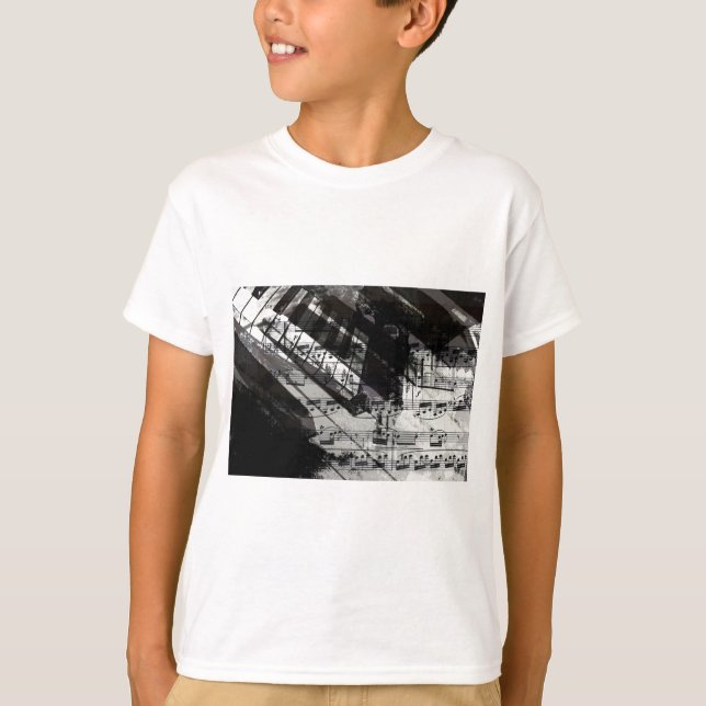 T-shirt musique, décor de piano (10) (Devant)