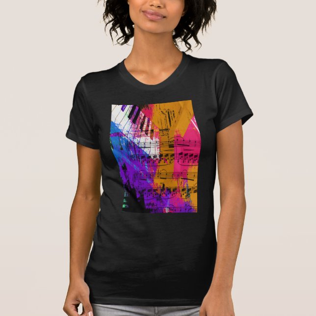 T-shirt musique, décor de piano (12) (Devant)