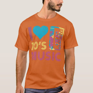T-shirt Musique des années 70 J'aime Musique des années 70