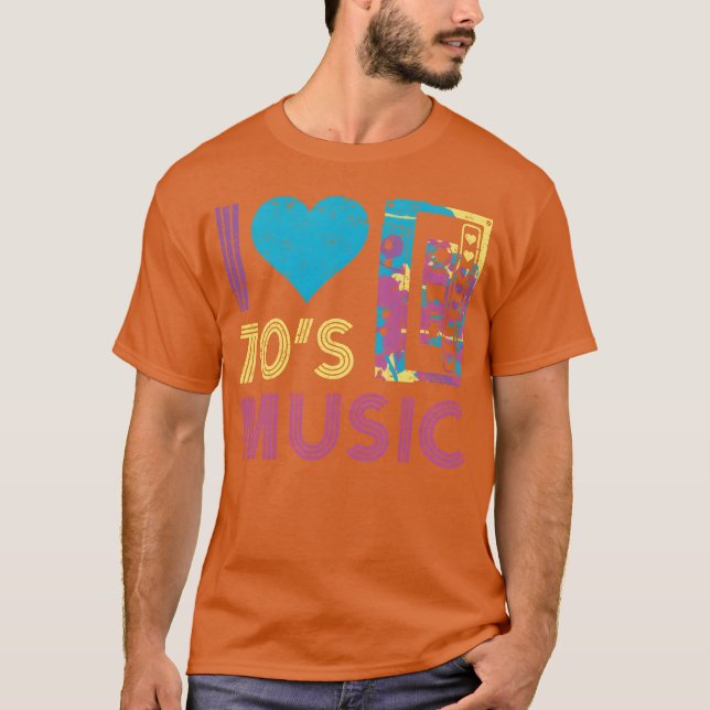T-shirt Musique des années 70 J'aime Musique des années 70 (Devant)