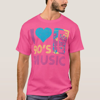 T-shirt Musique des années 90 J'adore la musique des année