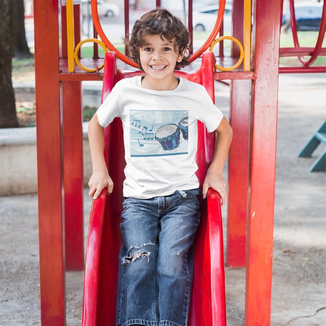 T-shirt Musique Drum Bongo Bleu (Créateur téléchargé)
