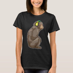 T-shirt Musique du casque de singe