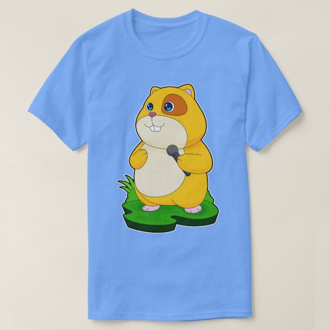 T-shirt Musique du microphone du chanteur Hamster (Design devant)