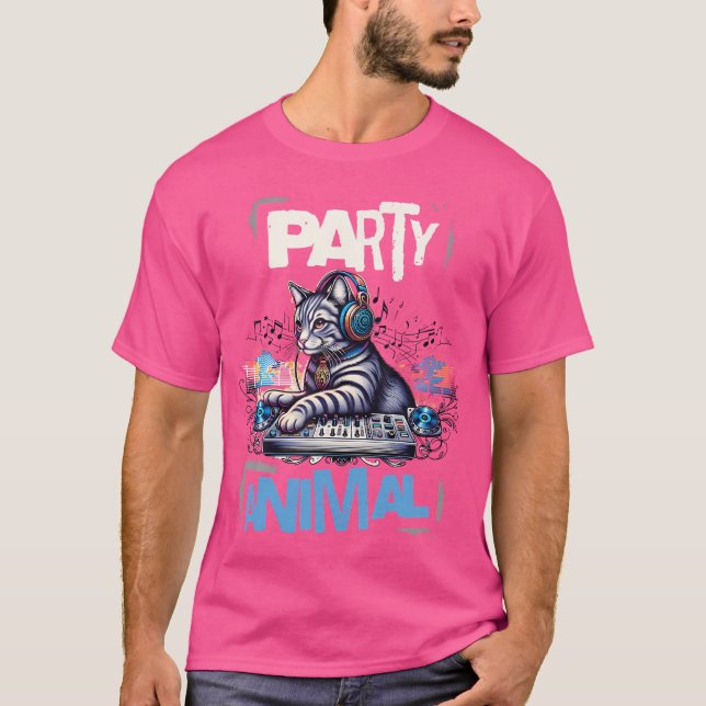 T-shirt Musique électronique de danse d'animal de fête Dj  (Devant)