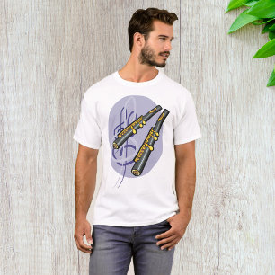 T-shirt Musique élégante pour duo de flûtes Instrument de