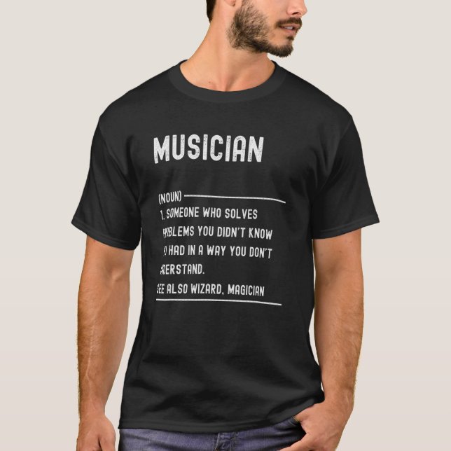 T-shirt Musique Enseignant Définition Chemises Drôle Titre (Devant)
