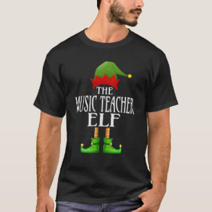 T-shirt Musique Enseignant Elf Xmas Funny Family Matching