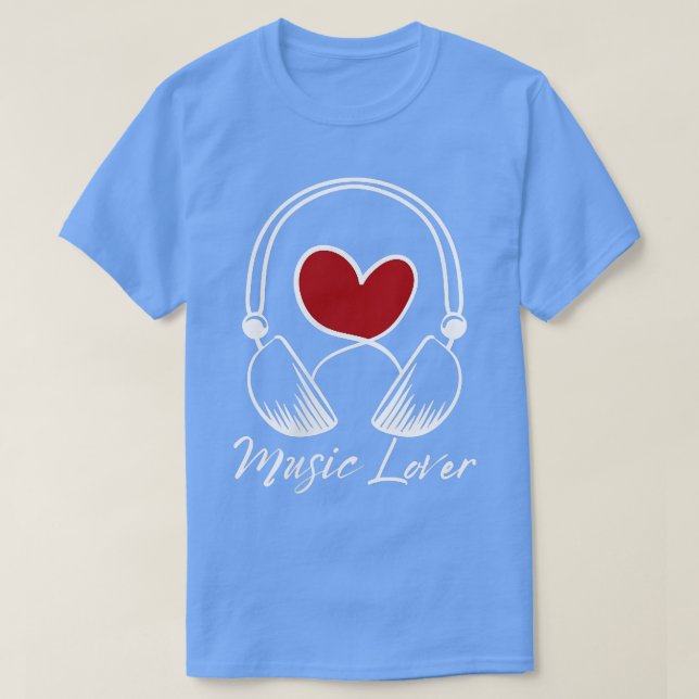 T-shirt Musique Enseignant Musique-Amoureux I Coeur Musiqu (Design devant)
