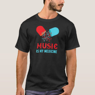 T-shirt Musique est ma médecine Musical Notes accoutumées