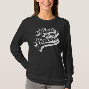T-shirt Musique Est Ma Médecine Vintage les années 70 Retr