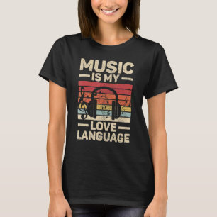 T-shirt Musique Est Mon Amour Langue Musicien Tenue Edm Mu