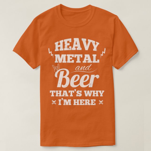 T-shirt Musique et bière métalliques (Design devant)