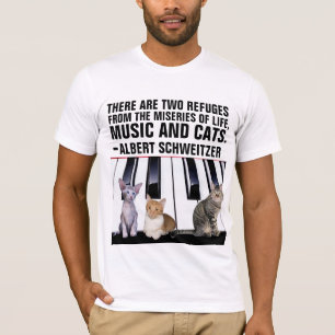 T-SHIRT MUSIQUE ET CHAUSSURES, ALBERT SCHWEITZER CITE CAT