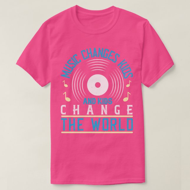 T-shirt Musique Et Enfants Changent Le Monde (Design devant)