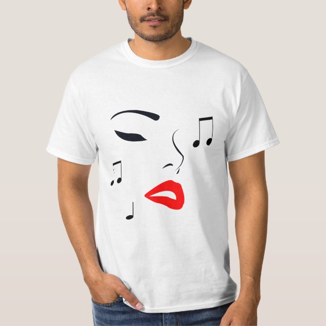 T-shirt Musique féminine Face Plus Grand Placement Version (Devant)