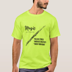 T-shirt musique, flûte