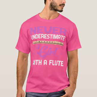 T-shirt Musique Flûtiste Les Femmes Ne Sous-Estiment Jamai