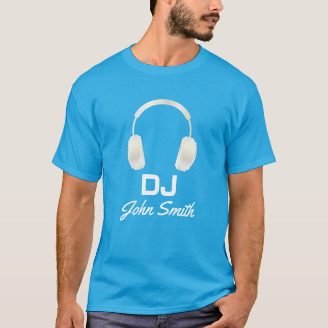 T-shirt Musique fraîche d'écouteurs nommés du DJ (Devant)