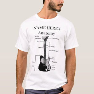 T-shirt Musique Guitare Anatomie Amoureuse D'Une Guitare